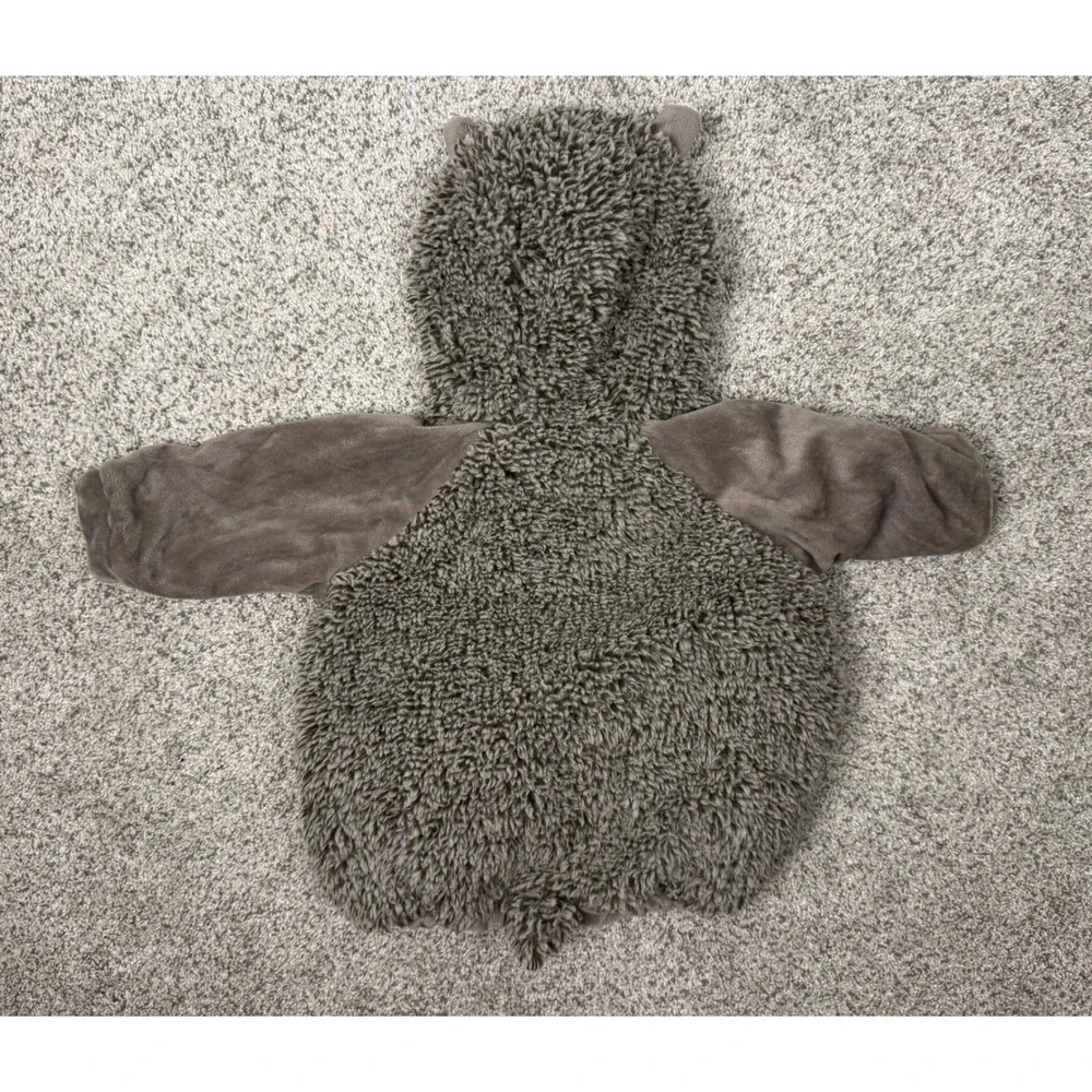 Baby Hedgehog Costume Plush Brown 0-6M Halloween Dress Up Hooded Romper